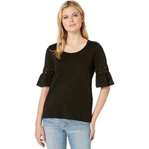 ‼️SOLD‼️ Michael Kors Coral Lace Sleeve Flare Tee